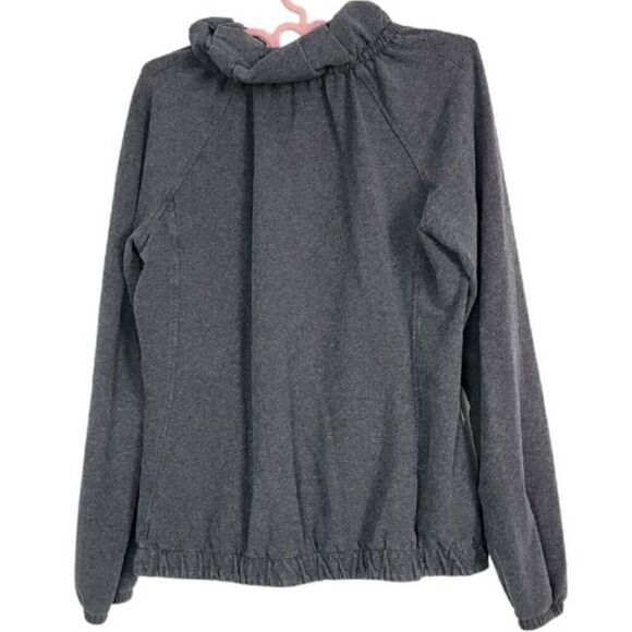 Lululemon Women's After All Pullover Size 8 Heathered Grey Ruched Neck - Picture 2 of 9